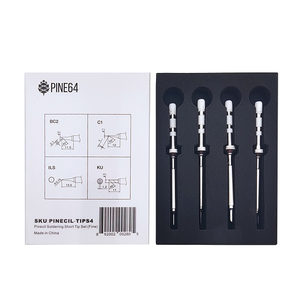 Set di quattro punte corte fini PINE64 Pinecil